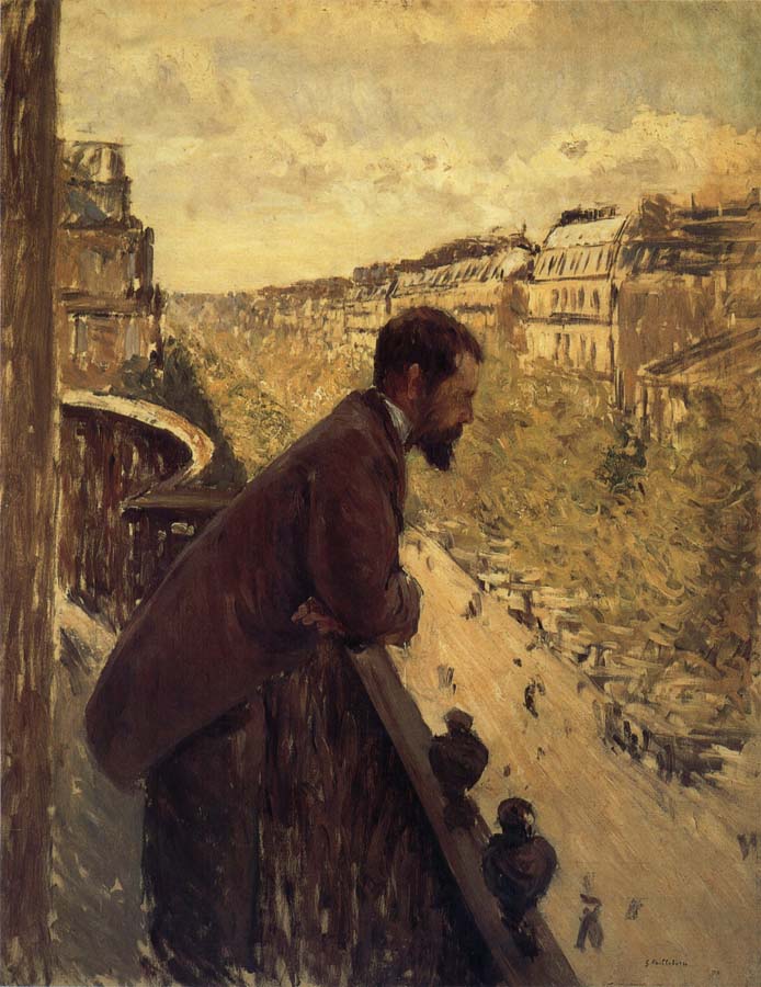The man stand on the terrace